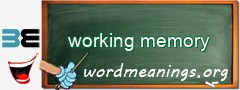 WordMeaning blackboard for working memory